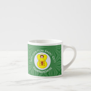 Xícara De Espresso Bandeira de Natal do Anjo Leão Escocês Personaliza