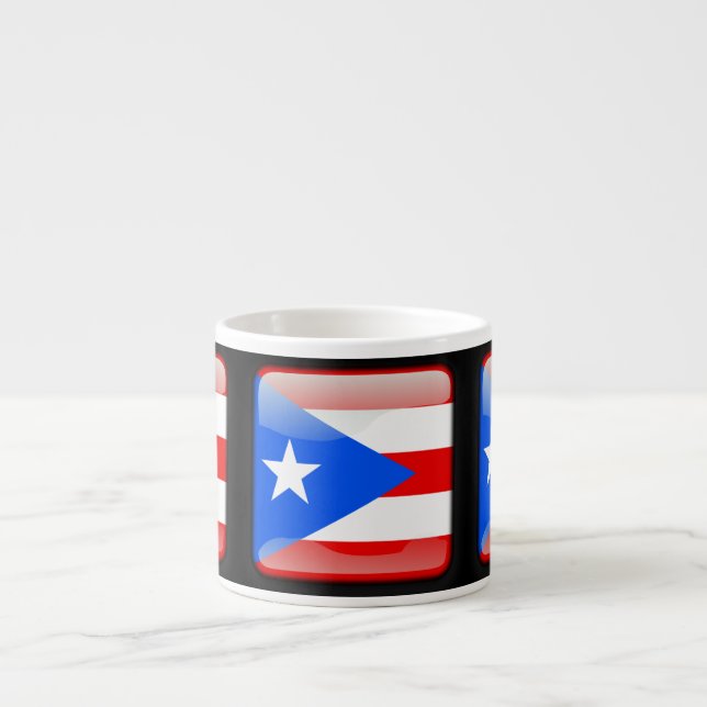 Xícara De Espresso Bandeira de Porto Rico (Frente)