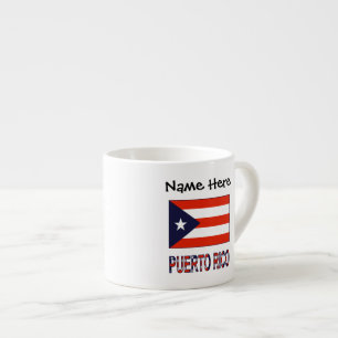 Xícara De Espresso Bandeira de Porto Rico Porto Rico Azul Personaliza