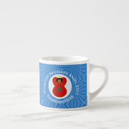 Xícara De Espresso Bandeira do Anjo do Hanukkah Marroquino Personaliz