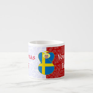 Xícara De Espresso Bandeira do Anjo Sueco em Personalizado Vermelho e