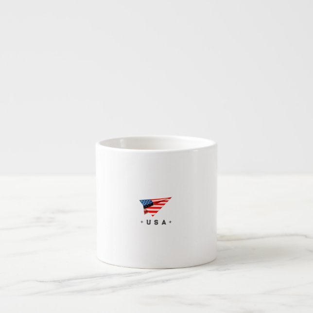 Xícara De Espresso Bandeira do Avião de Papel dos EUA (Frente)