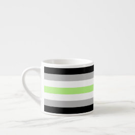 Xícara De Espresso Bandeira do Orgulho Agênero – Identidade LGBTQIA+
