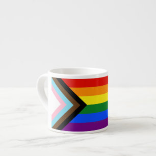 Xícara De Espresso Bandeira do Orgulho Progressivo de SlipperyJoe sei