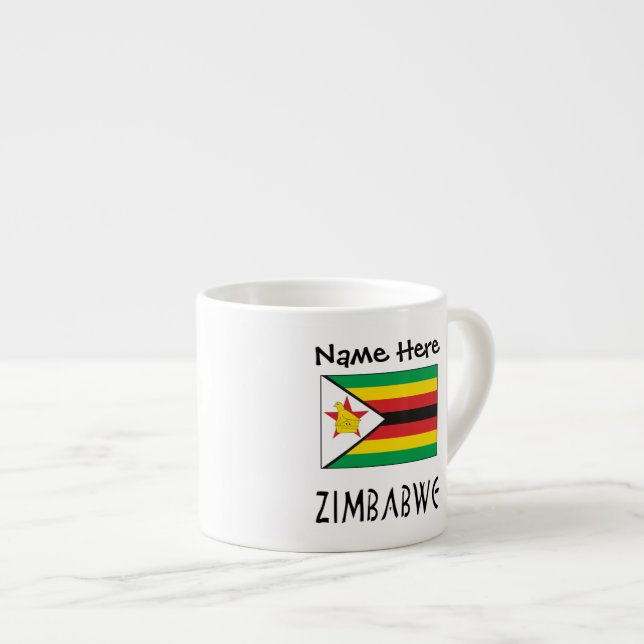 Xícara De Espresso Bandeira do Zimbábue Personalizada (Frente Esquerda)