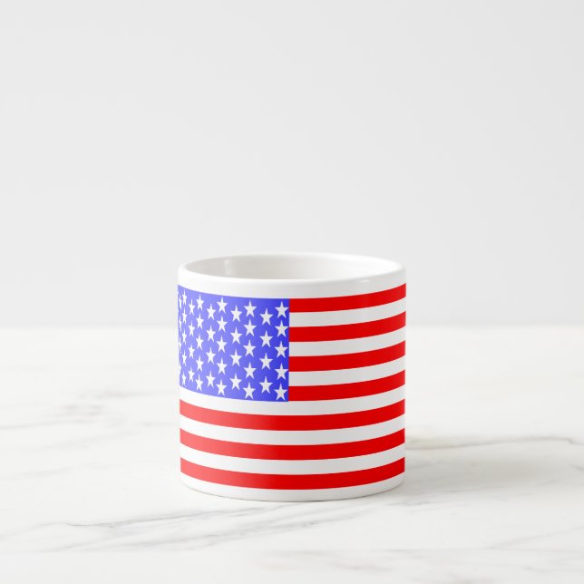 Xícara De Espresso Bandeira dos EUA Totalmente Impressa (Frente)