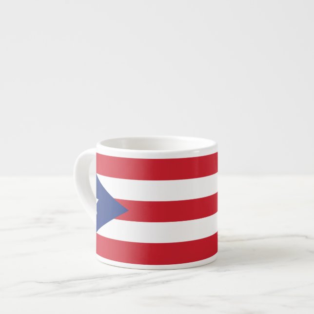 Xícara De Espresso Bandeira lisa de Puerto Rico (Frente Esquerda)