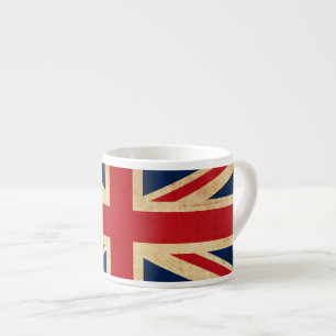 Xícara De Espresso Bandeira velha Union Jack de Reino Unido do Grunge