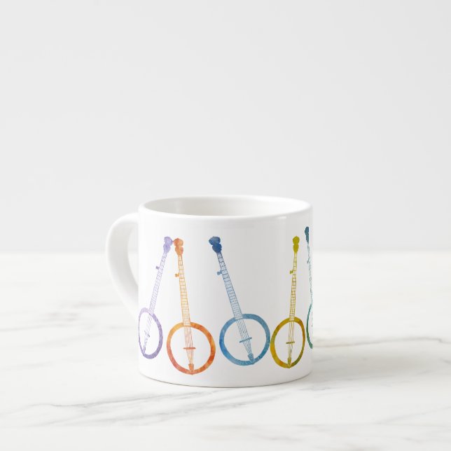 Xícara De Espresso Banjos do arco-íris (Frente Esquerda)