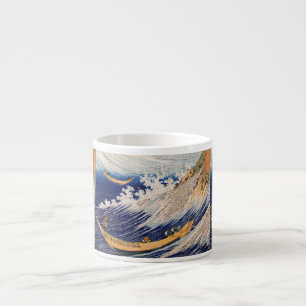 Xícara De Espresso Barcos de Pesca do Oceano Hokusai Ondas
