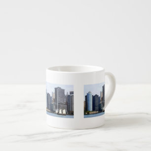 Xícara De Espresso Barcos - Escuna Contra o Horizonte de Manhattan