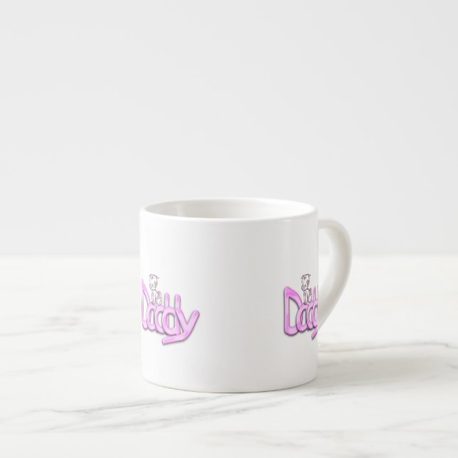 Xícara De Espresso Bebê Rosa Papai (Frente Esquerda)
