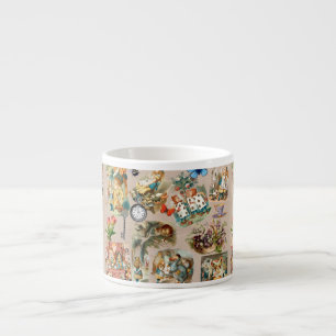 Xícara De Espresso Berçário Alice Colorido Clássico Wonderland Século