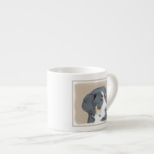 Xícara De Espresso Bernese Mountain Dog Puppy Painting - Arte Origina