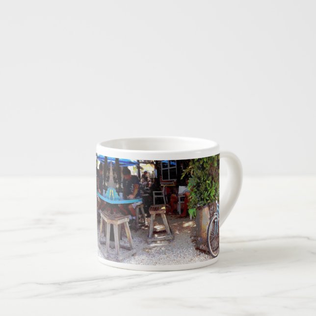 Xícara De Espresso Bicicleta Azul (Frente Esquerda)