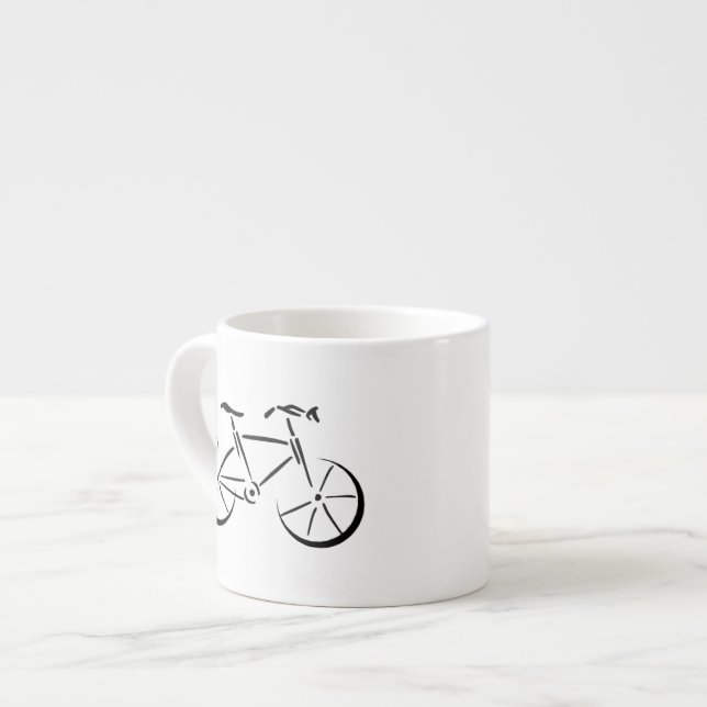Xícara De Espresso Bicicleta Preta (Frente Esquerda)