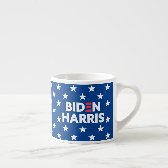 Xícara De Espresso Biden / Harris White Stars - Padrão Azul (Direita)