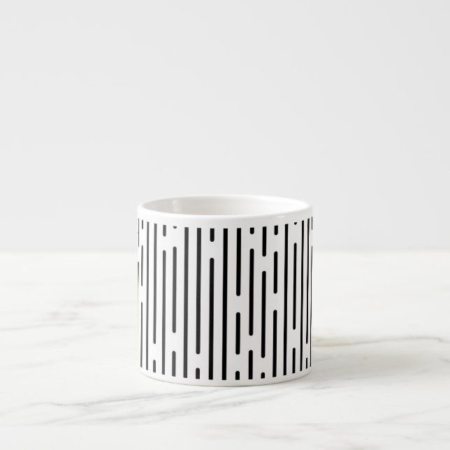 Xícara De Espresso Black Line Geometric Pattern (Frente)