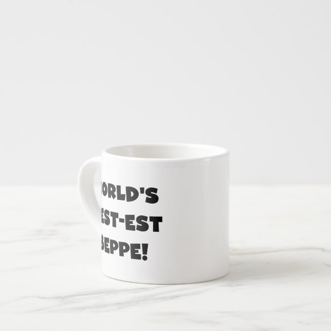 Xícara De Espresso Black Text Best Beppe T-shirts e presentes (Frente Esquerda)