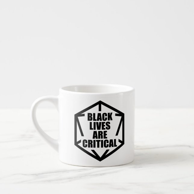 Xícara De Espresso BLM Black Lives são críticas [B&W] (Esquerda)