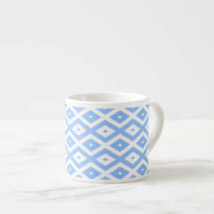 Xícara De Espresso Blue and white diamond pattern