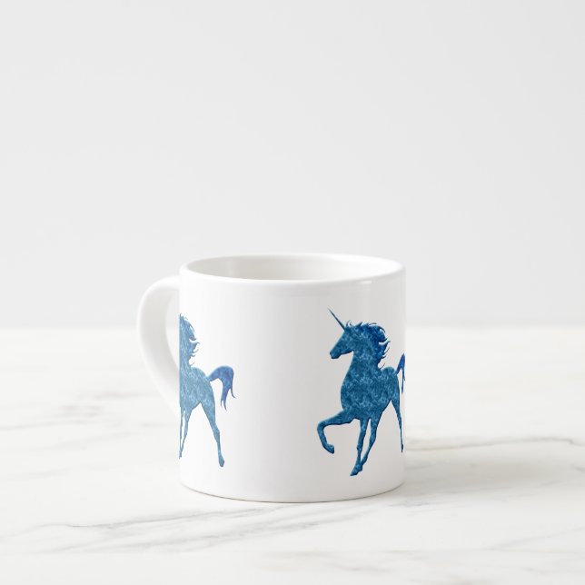 Xícara De Espresso Blue Fire Unicorn Espresso Mug (Frente Esquerda)
