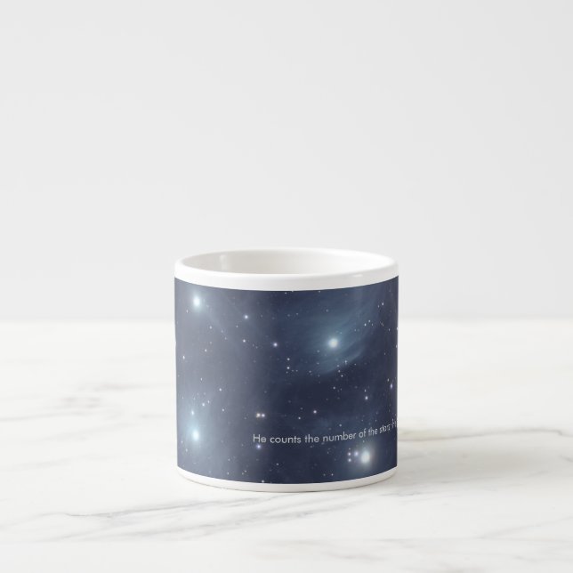 Xícara De Espresso Blue Stars Scripting Mug (Frente)