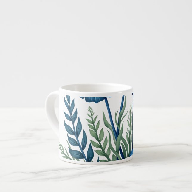 Xícara de espresso Boho Botânico, Caneca de café e (Frente Esquerda)