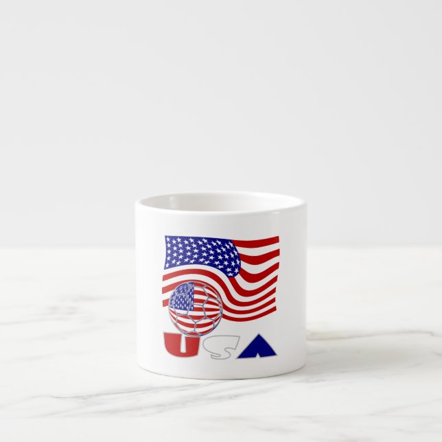 Xícara De Espresso Bola de Futebol com Bandeira dos EUA (Frente)