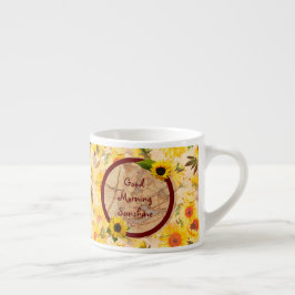 Xícara De Espresso Bom Dia Café da Manhã Girassol 