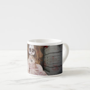 Xícara De Espresso Boneca de porcelana assombrada vintage SlipperyJoe