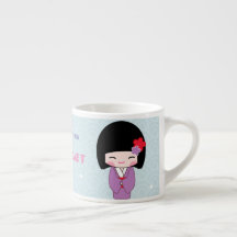 Boneca Kokeshi café japonês MUG