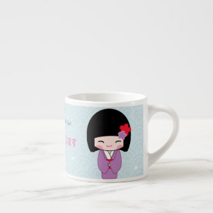 Xícara De Espresso Boneca Kokeshi café japonês MUG