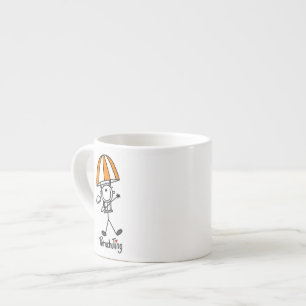 Xícara De Espresso Boneco de Pau de Pára-quedas