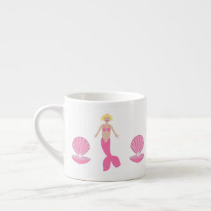 Xícara De Espresso Bonito fantasia rosa Sereia