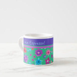 Xícara De Espresso Bonito Jade Green - Energia Personalizada Com Flor