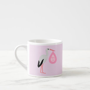 Xícara De Espresso Bonito Tempestade de Bebê Rosa