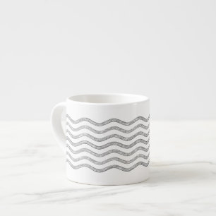 Xícara De Espresso Bonito Waves prata + seu backgr, texto e ideias