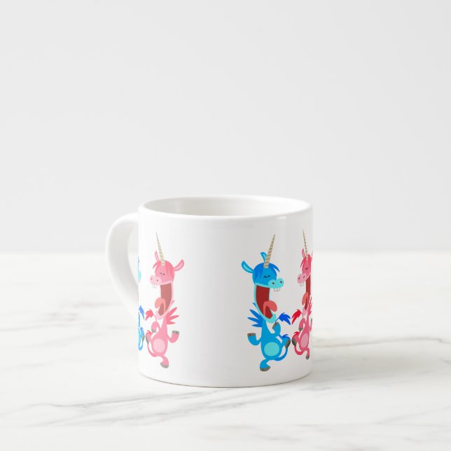 Xícara De Espresso Bons desenhos animados Unicórnios Espresso Mug (Frente Esquerda)