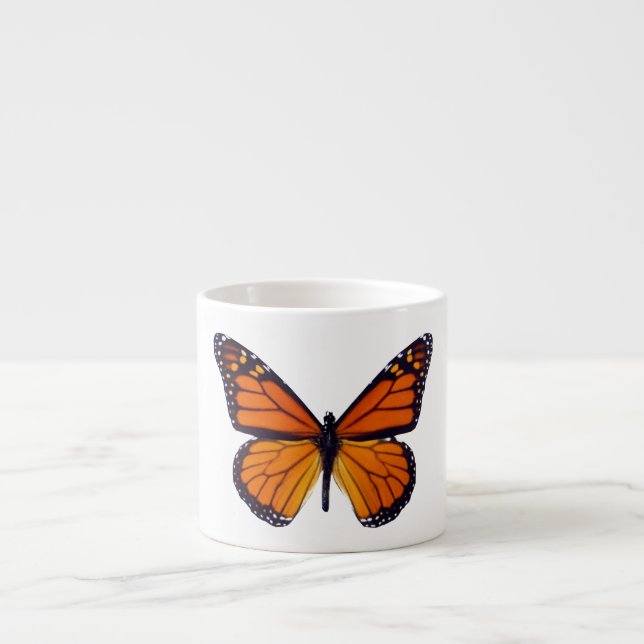 Xícara De Espresso Borboleta Laranja Espresso Mug (Frente)