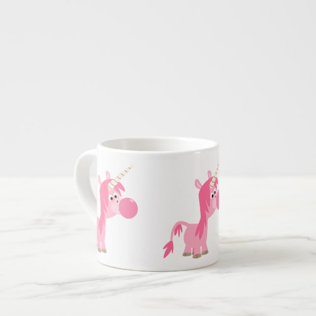 Xícara De Espresso Borracha de Cartoon Goma Unicorn Espresso Mug (Frente Esquerda)