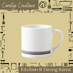 Xícara De Espresso Branco Contemporâneo com Stripes Espresso Mug