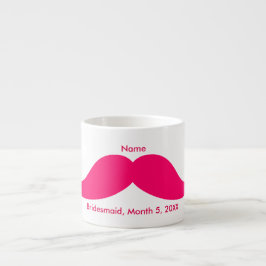 Xícara De Espresso Bridesmaid Pink Mustache Espresso Mug