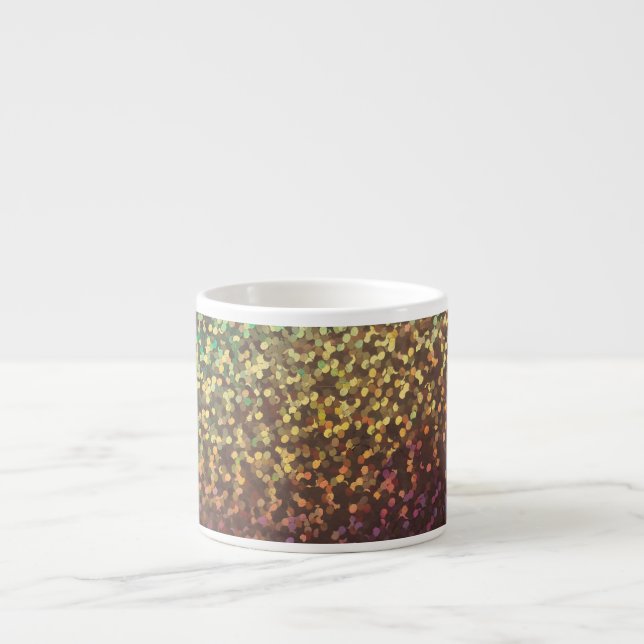 Xícara De Espresso Brilhante, confete, multicolorido (Frente)