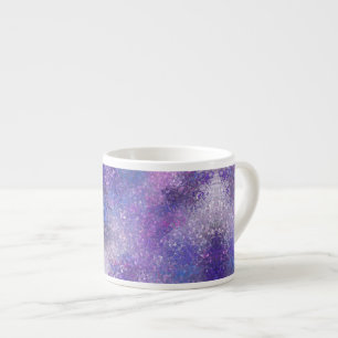 Xícara De Espresso Brilho de Lantejoulas Rosa e Roxo