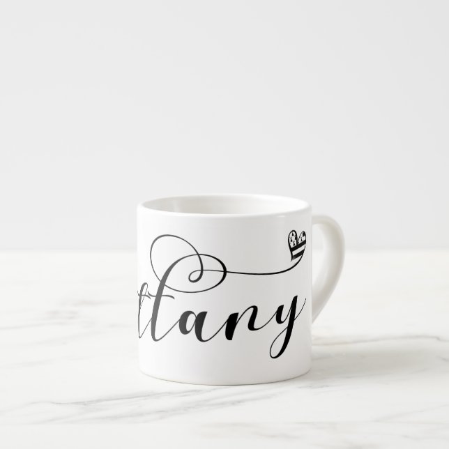 Xícara De Espresso Brittany Flag in Heart, Breton (Frente Esquerda)