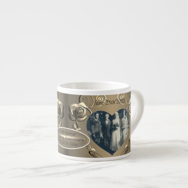 Xícara De Espresso Bronze 19/8 + 2 Fotografias Mug (Frente Esquerda)