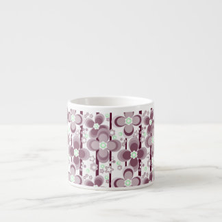 Xícara De Espresso brown and white floral pattern