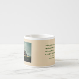 Xícara De Espresso Buda Citação: Ver mudança diminui o sofrimento