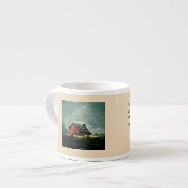 Xícara De Espresso Buda Citação: Ver mudança diminui o sofrimento (Frente Esquerda)